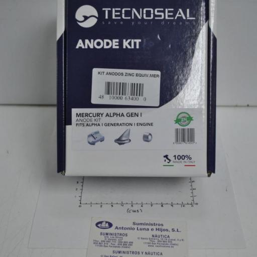 Kit de ánodos de zinc (equivalente 8887562Q02 Mercruiser Alpha One 1ª generación) Tecnoseal [7]