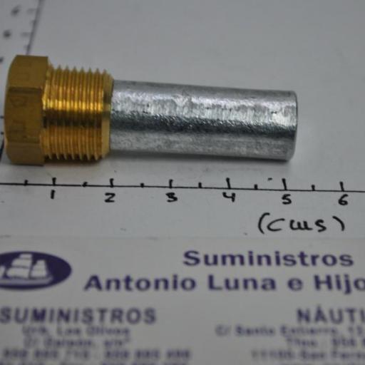 Ánodo de zinc con tapón de latón (equivalente 119574-44150 Yanmar) Zineti [3]