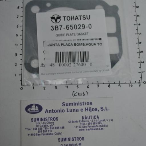 Junta de la placa de la bomba de agua 3B7-65029-0 original Tohatsu [6]