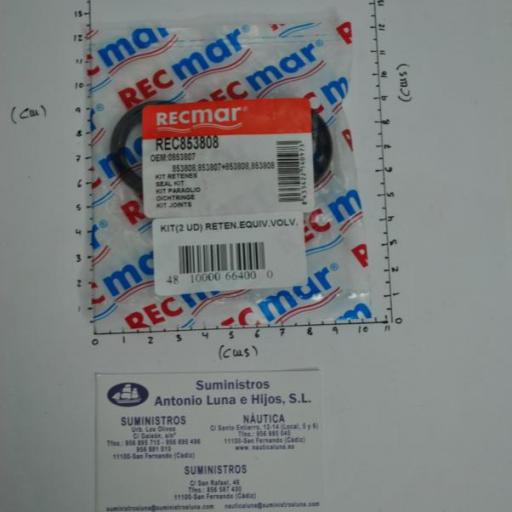 Kit (2 ud) de retenes del eje de la hélice (equivalentes 853807 y 853808 Volvo) RecMar [7]