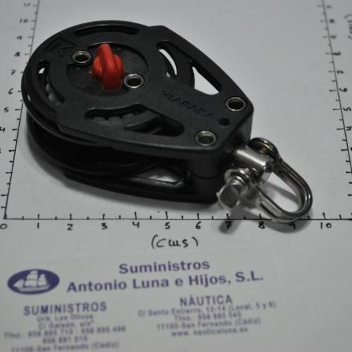 Polea simple de tres posiciones para winche de 57 mm con freno Viadana