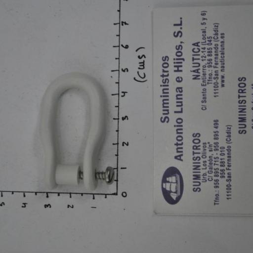 Grillete de nylon blanco de 51mm con tornillo