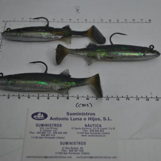 Pack de 3 ud señuelos de vinilo Wildeye Live Mullet 04 Storm [5]