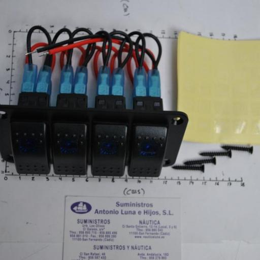 Panel eléctrico de 4 interruptores led con luz azul [2]