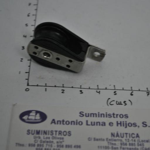 Polea simple plana con rodamientos para cabo de 6 mm Viadana. [6]