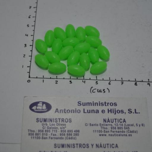 Bolitas duras ovaladas perforadas fosforescentes para bajos de línea Kali [4]