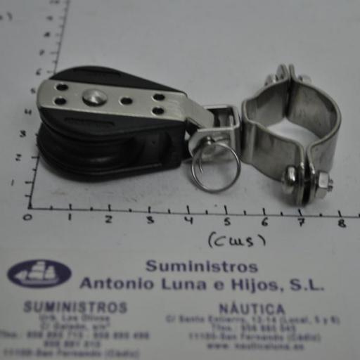 Polea giratoria de acero inoxidable-316 para candelero de 22-25 mm y cabo de 8 mm Viadana [1]