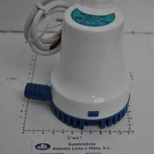 Bomba de achique sumergible 12V 600GPH (2.268 litros/hora) TMC