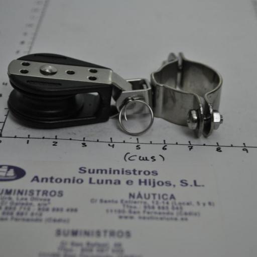 Polea giratoria de acero inoxidable-316 para candelero de 22-25 mm y cabo de 8 mm Viadana [4]