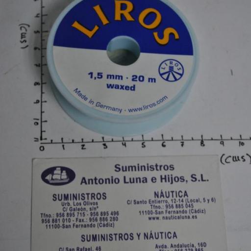 Bobina de hilo encerado de 1,5 mm x 20 mt blanco Liros [4]