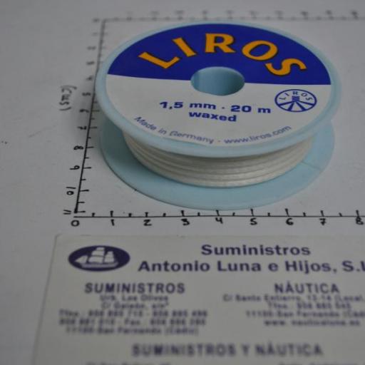 Bobina de hilo encerado de 1,5 mm x 20 mt blanco Liros [3]