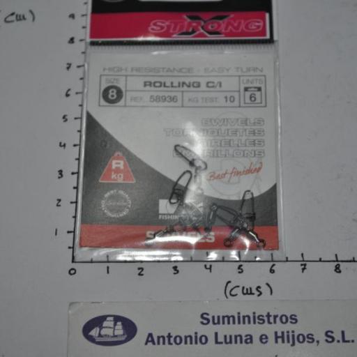 Torniquetes (giratorios) (sobre de 6 ud) rolling negro con imperdible Kali [7]