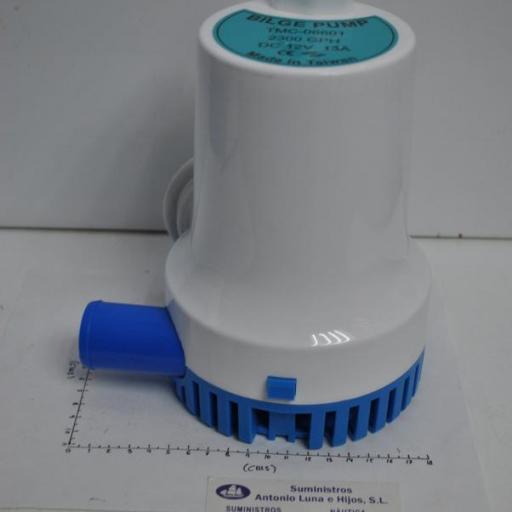 Bomba de achique sumergible 12V 2300GPH serie T02 TMC