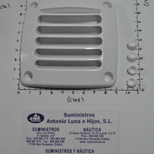 Rejilla de ventilación cuadrada Top Line de plástico blanca de 92 x 92 mm Nuova Rade