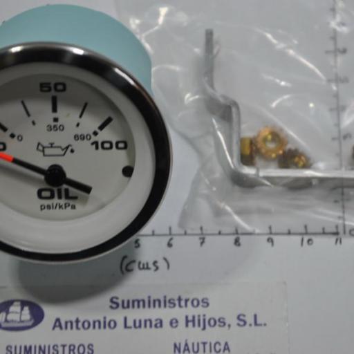 Reloj indicador blanco de la presión de aceite 0-100 psi de 12V Veethree [4]