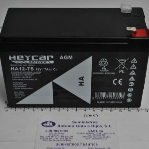 Batería AGM 12V 7Ah Heycar [0]
