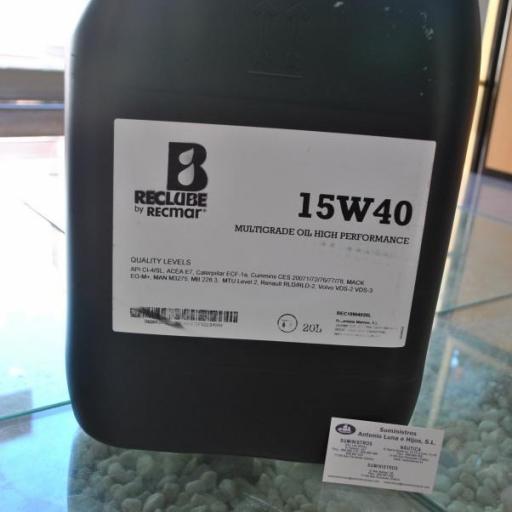 Aceite mineral 15W40 de 20 litros RecLube [3]