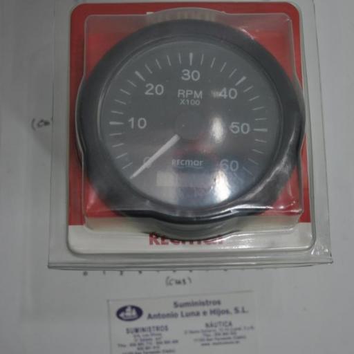 Reloj cuentavueltas 0/6000 RPM negro RecMar [7]