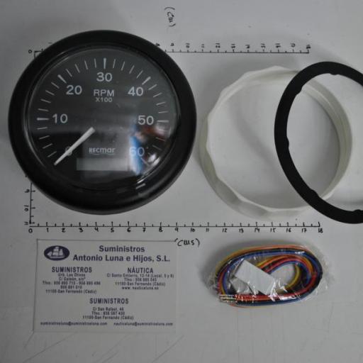 Reloj cuentavueltas 0/6000 RPM negro RecMar [1]