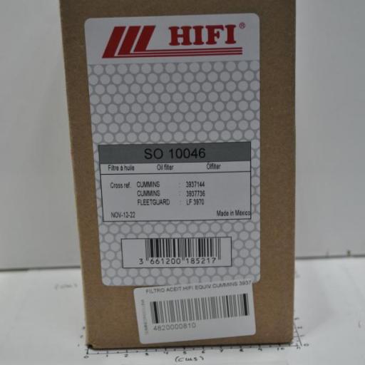 Filtro de aceite (equivalente 3937736 Cummins) Hifi [2]