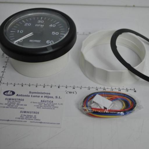 Reloj cuentavueltas 0/6000 RPM negro RecMar [2]