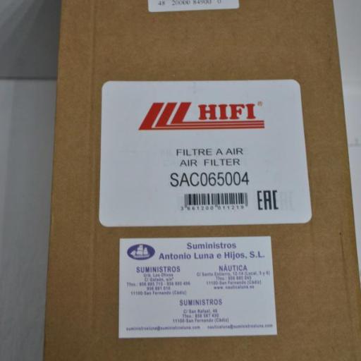 Filtro de aire (equivalente 48100789 Nanni Diesel) Hifi Filter [2]