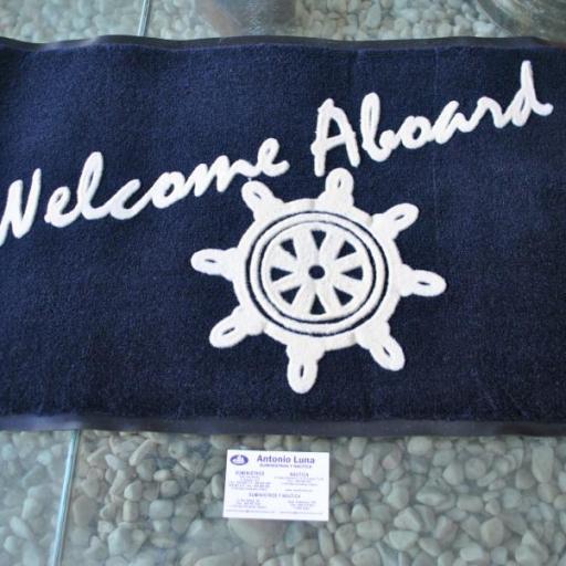 Alfombra "Welcome Aboard" azul marina Seachoice [5]