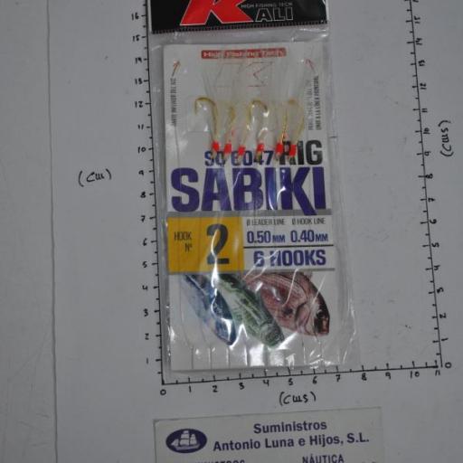 Bajo de mar (sabiki) SQ-6047 de 6 anzuelos del nº2 Kali