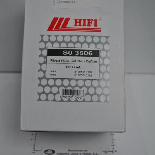 Filtro de aceite (equivalente para motores 6.660 E Nanni Diesel) Hifi [7]