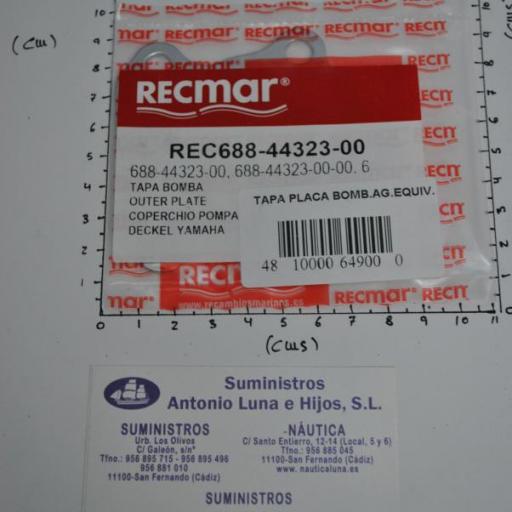Junta metálica (tapa) de la bomba de agua (equivalente 688-44323-00 Yamaha) RecMar [7]