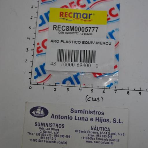 Aro de plástico de la bomba de agua (equivalente 8M0005777 Mercury) RecMar [7]