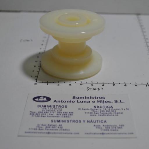 Roldana (cojinete) de plástico de 60 mm x 45 mm para puntera de proa