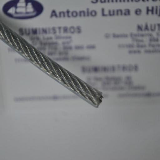 Cable de acero inoxidable AISI-316 (7x7) (semirrígido) forrado