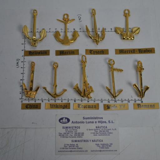 Juego de 9 anclas doradas decorativas [0]