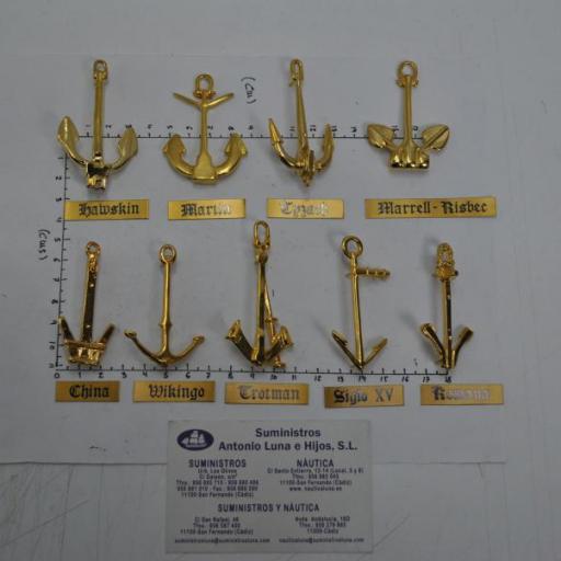 Juego de 9 anclas doradas decorativas [2]
