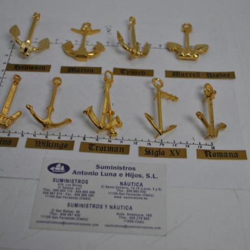 Juego de 9 anclas doradas decorativas [3]