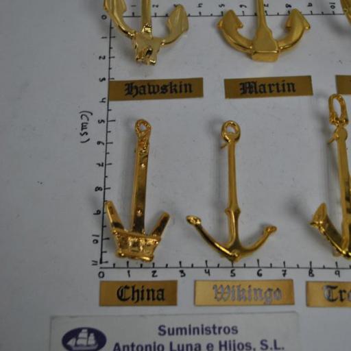 Juego de 9 anclas doradas decorativas [5]