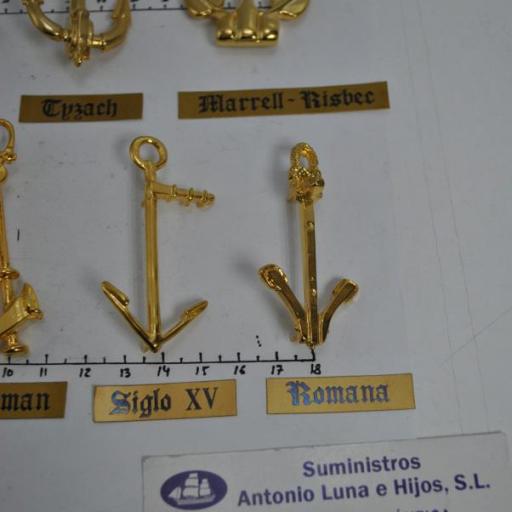Juego de 9 anclas doradas decorativas [7]