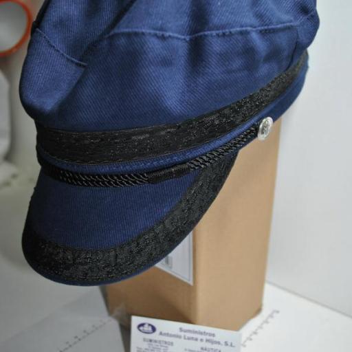 Gorra marinera azul de algodón extensible [1]