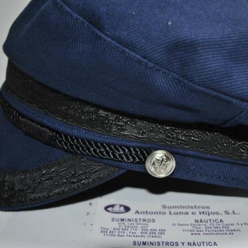 Gorra marinera azul de algodón extensible [4]