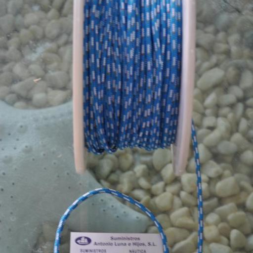 Cabo trenzado de dyneema Racing 2002 azul/blanco de 4 mm Poly Ropes [5]