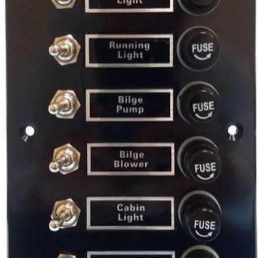 Panel eléctrico negro 12V de 6 interruptores Goldenship [2]