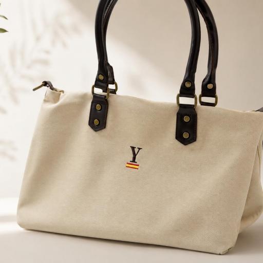 Bolso loneta INICIAL + BANDERA  [1]