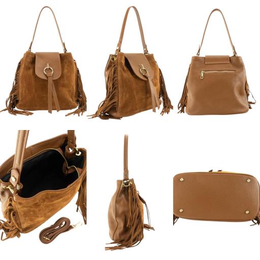 Bolso piel detalle flecos [1]