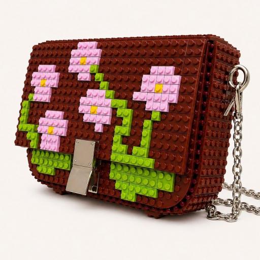Bolso granate flores Bag and Block [2]
