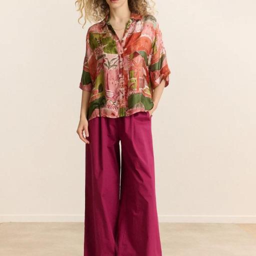 Camisa estampada manga corta Garance