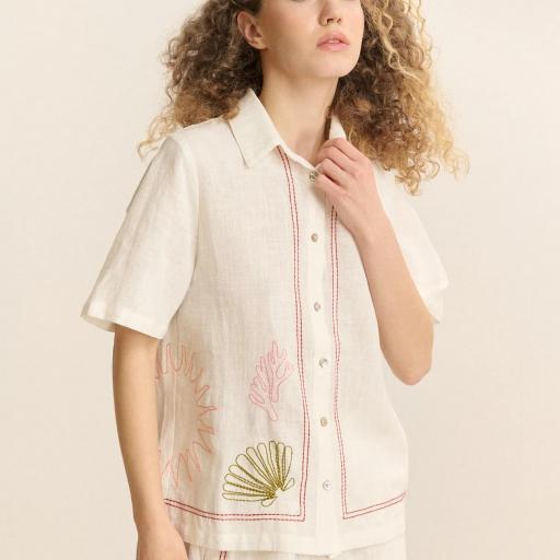 Camisa manga corta bordada Garance [0]