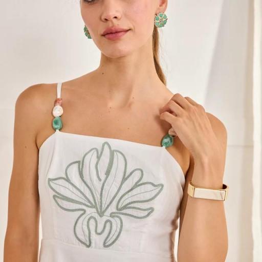 Vestido largo bordado flor Nud NKN [3]