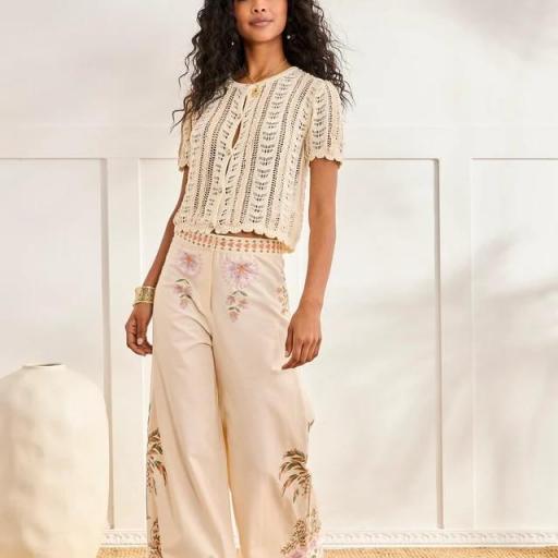 Pantalón bordados florales crudo Nud NKN [2]