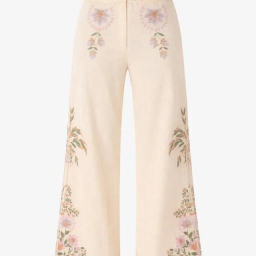 Pantalón bordados florales crudo Nud NKN